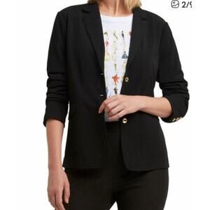 H by Halston ladies blazer black with gold buttons Size XXL Career Minimalistic
